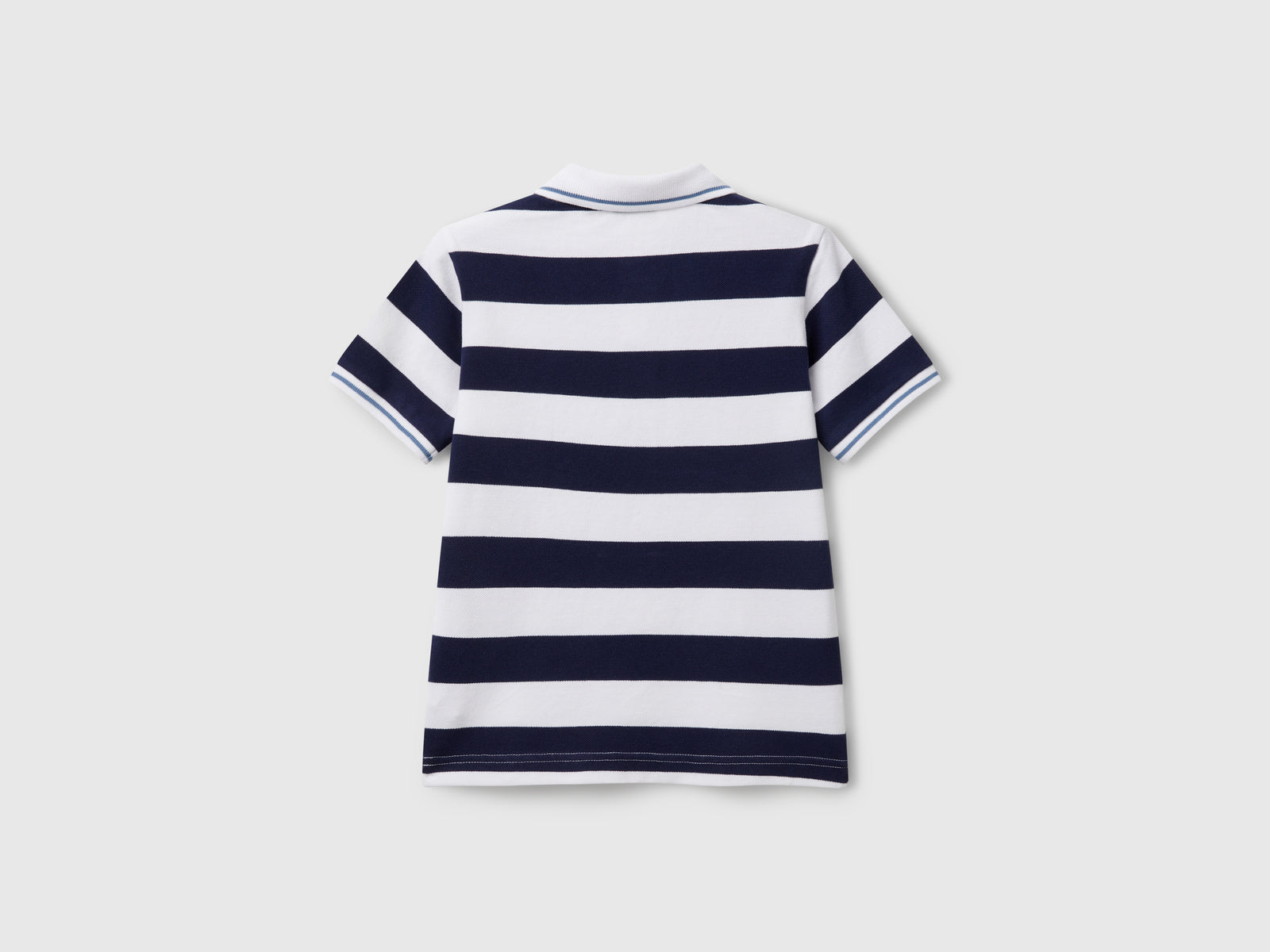 Polo manica corta a righe da bambino blu 2 | Benetton Outlet