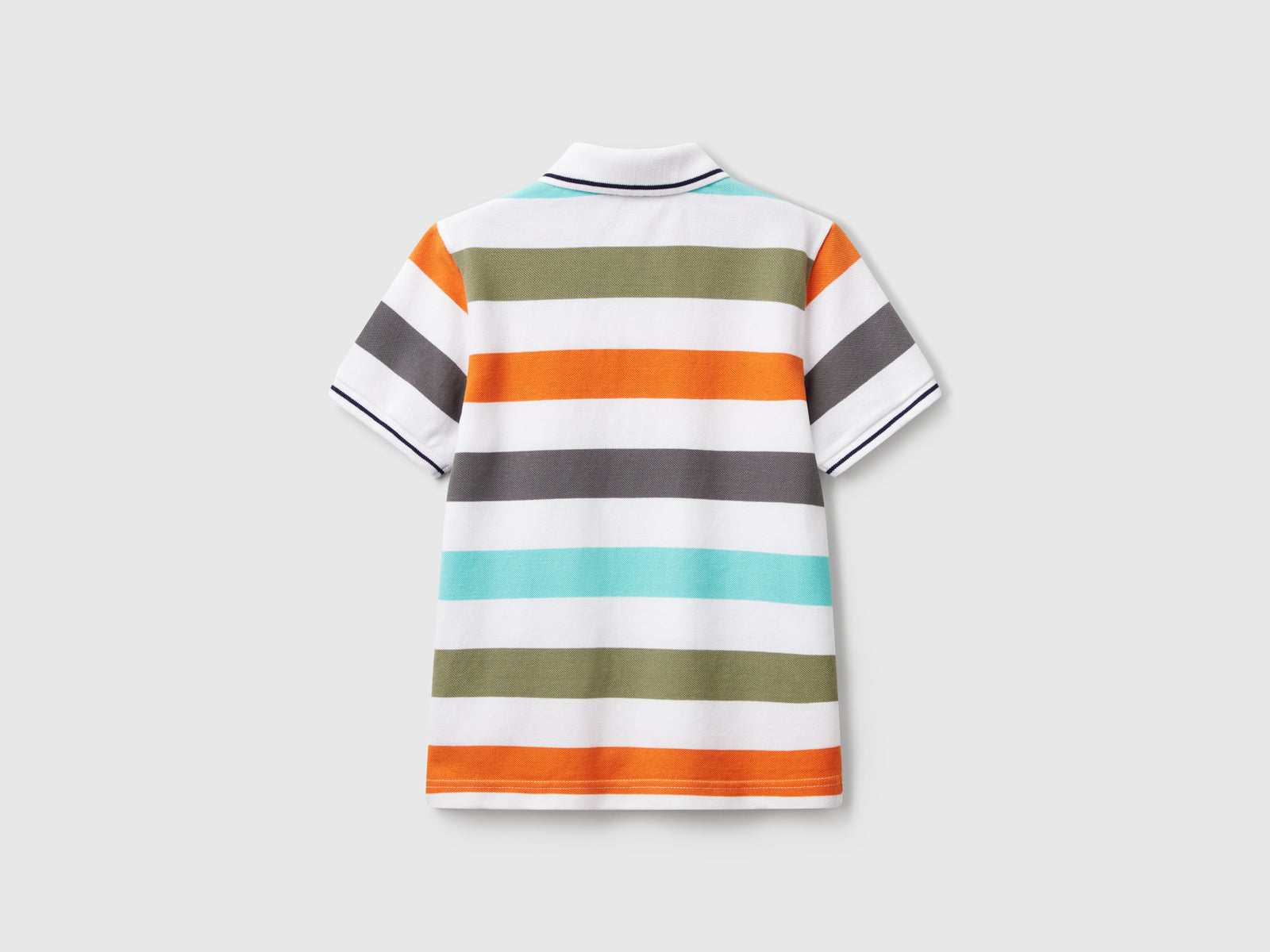 Polo manica corta a righe da bambino arancione 2 | Benetton Outlet