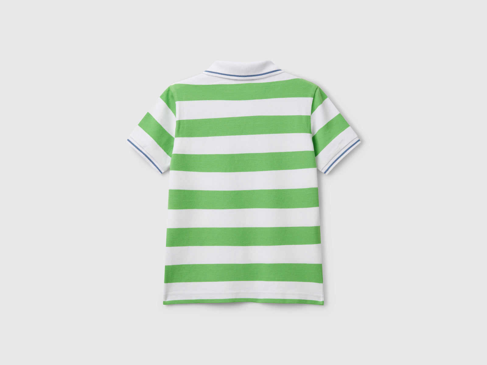 Polo manica corta a righe da bambino verde chiaro 2 | Benetton Outlet