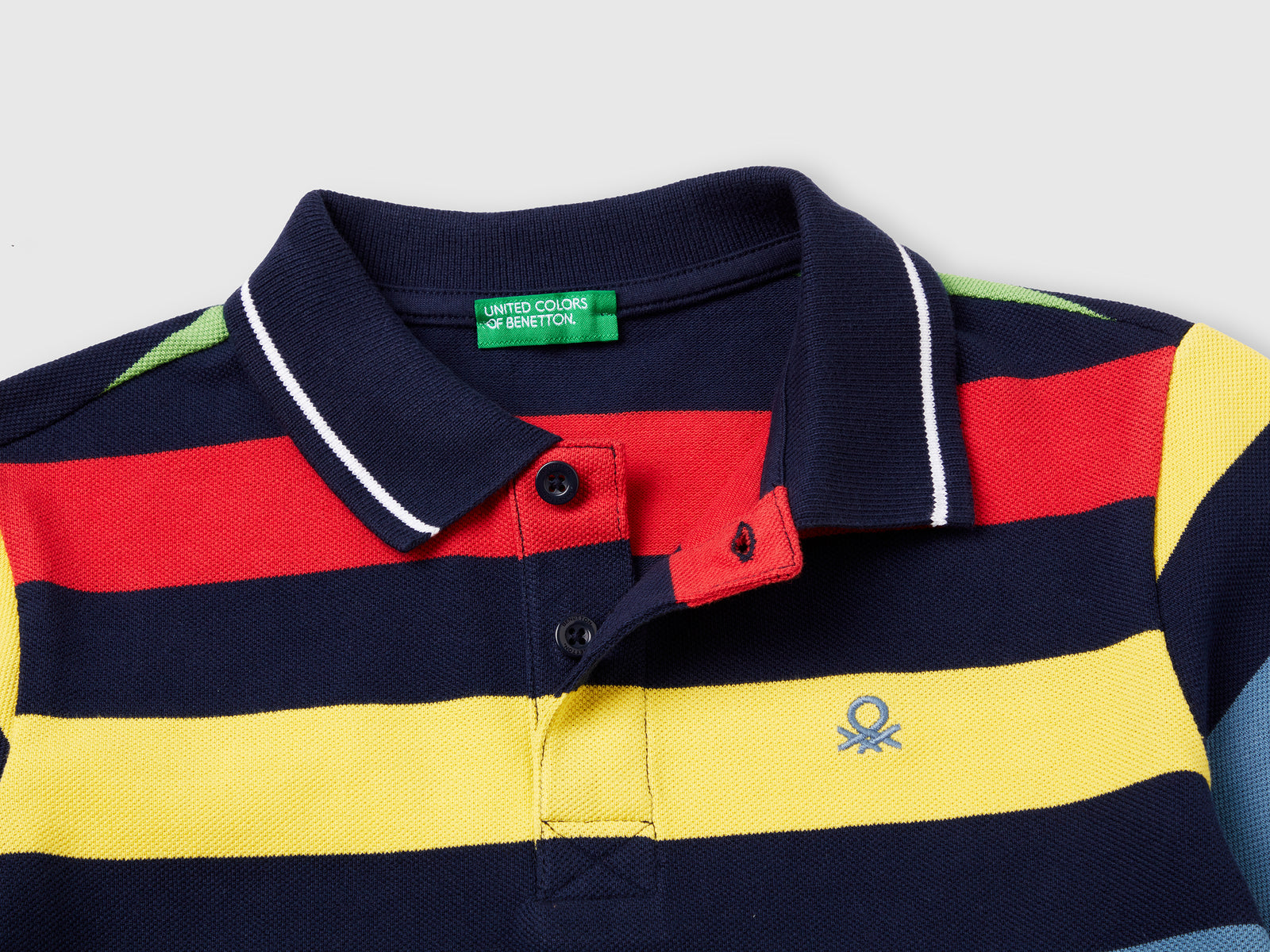 Polo manica corta a righe da bambino blu scuro 3 | Benetton Outlet