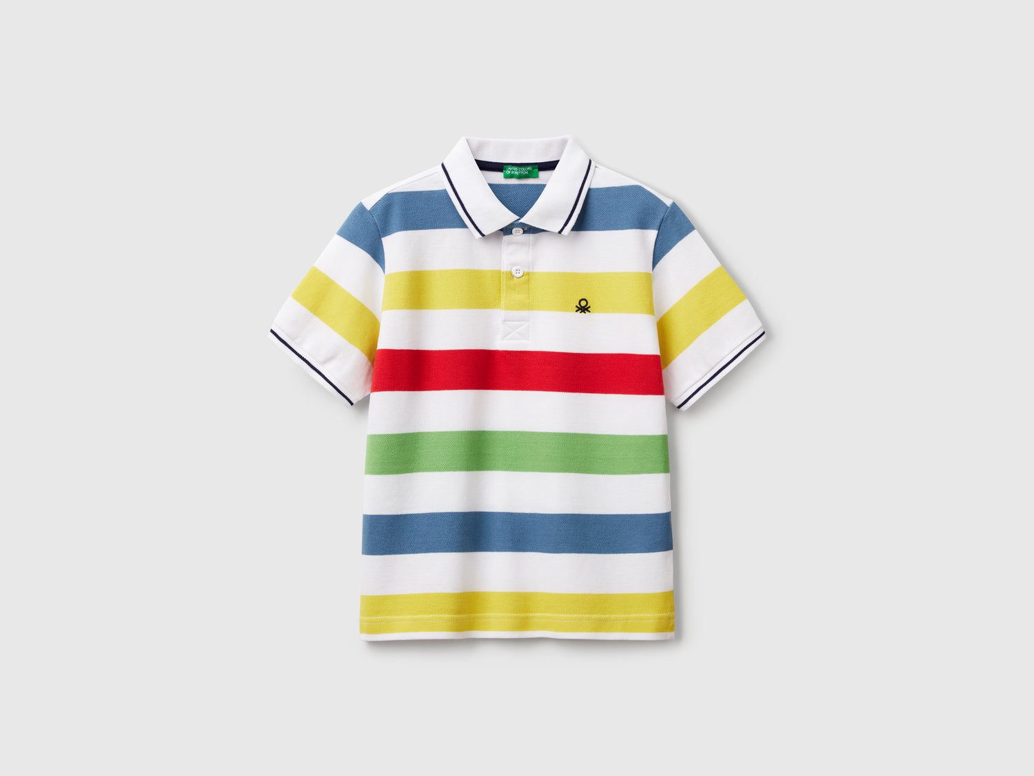 Polo manica corta a righe da bambino multi-color | Benetton Outlet