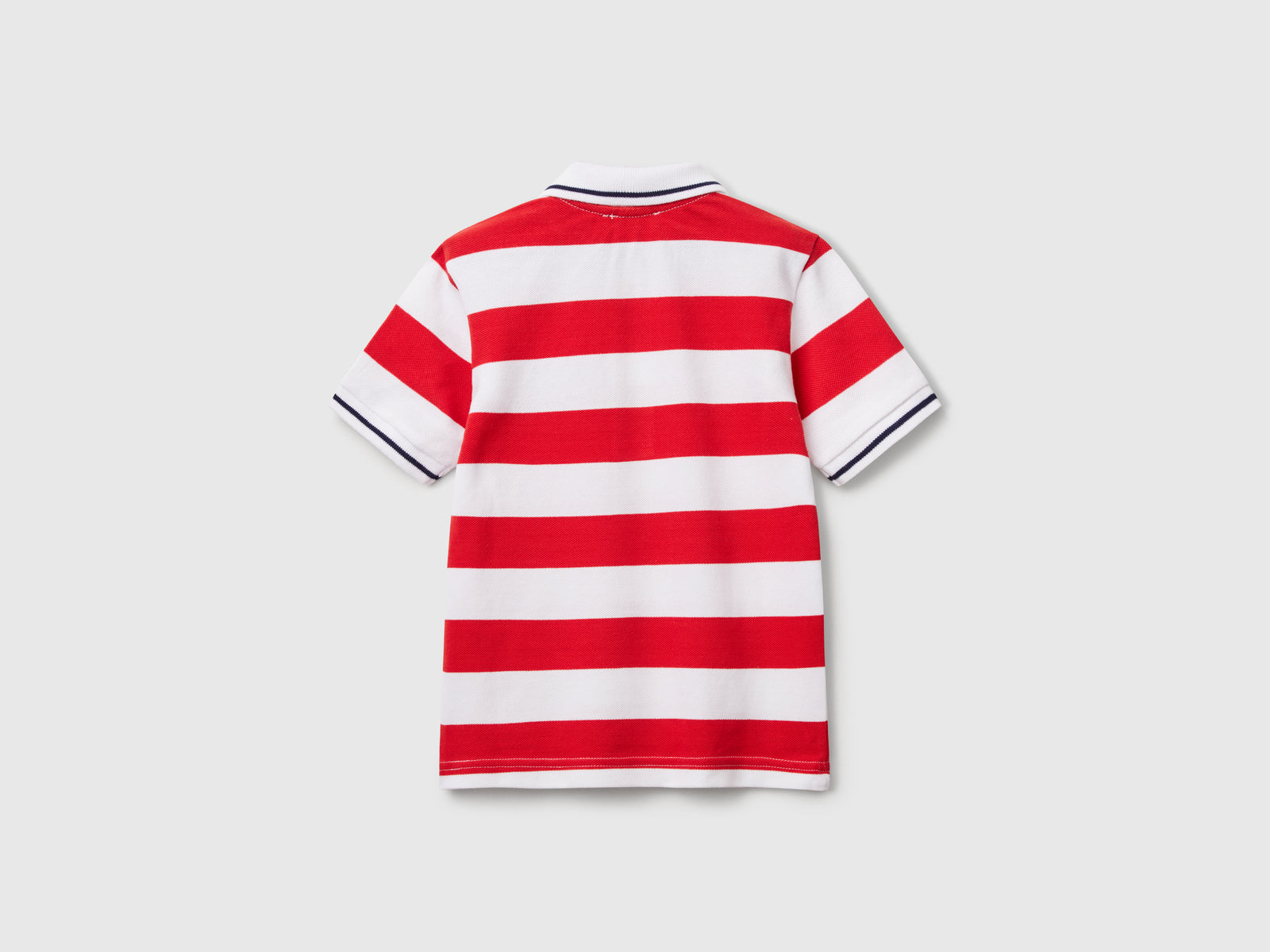 Polo manica corta a righe da bimbo rosso 2 | Benetton Outlet