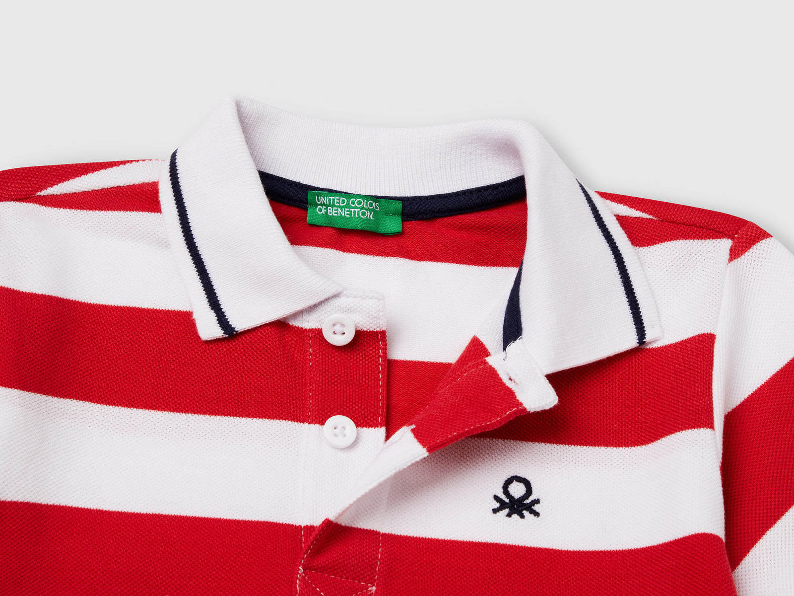 Polo manica corta a righe da bimbo rosso 3 | Benetton Outlet