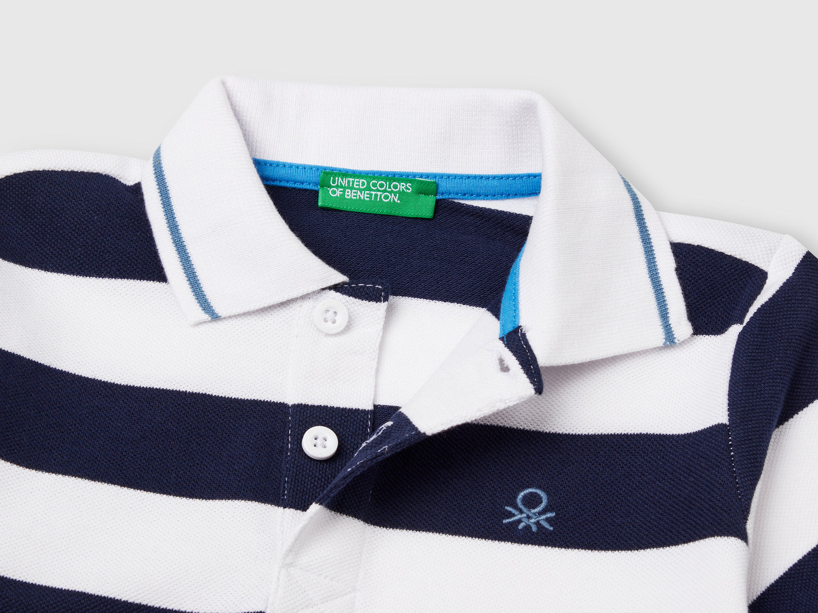 Polo manica corta a righe da bimbo blu scuro 3 | Benetton Outlet