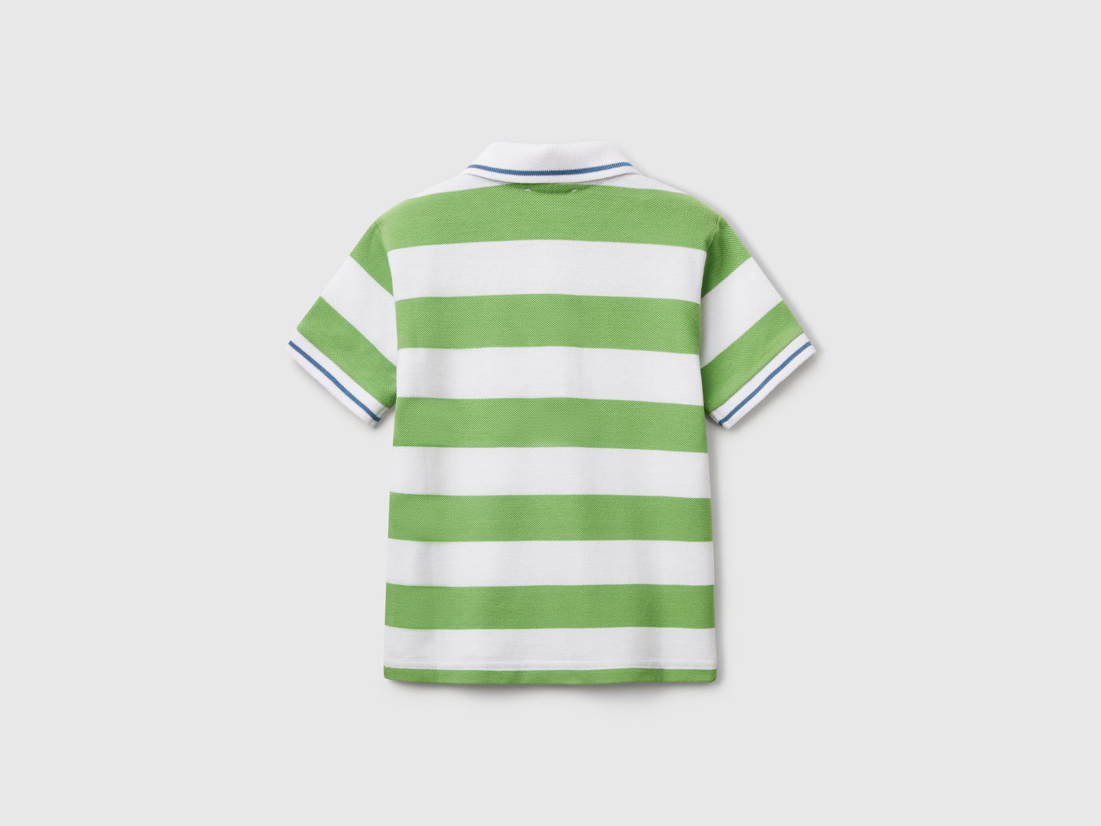 Polo manica corta a righe da bimbo verde chiaro 2 | Benetton Outlet