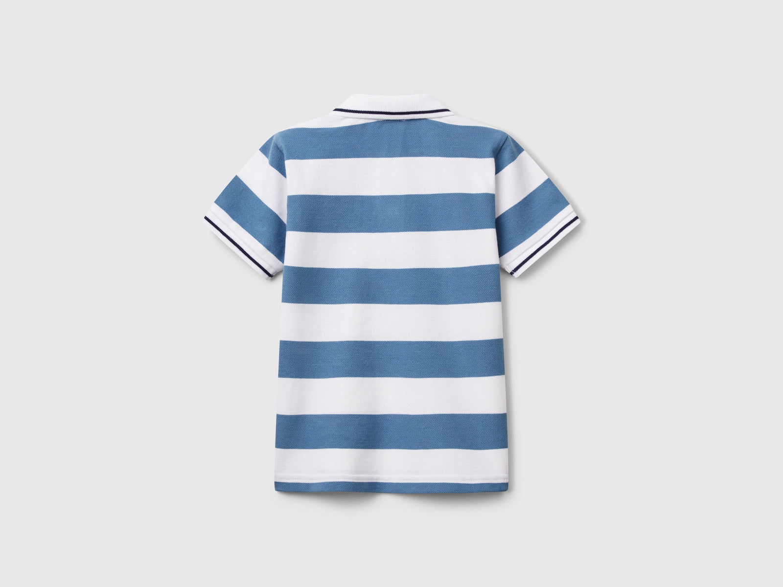 Polo manica corta a righe da bimbo azzurro 2 | Benetton Outlet