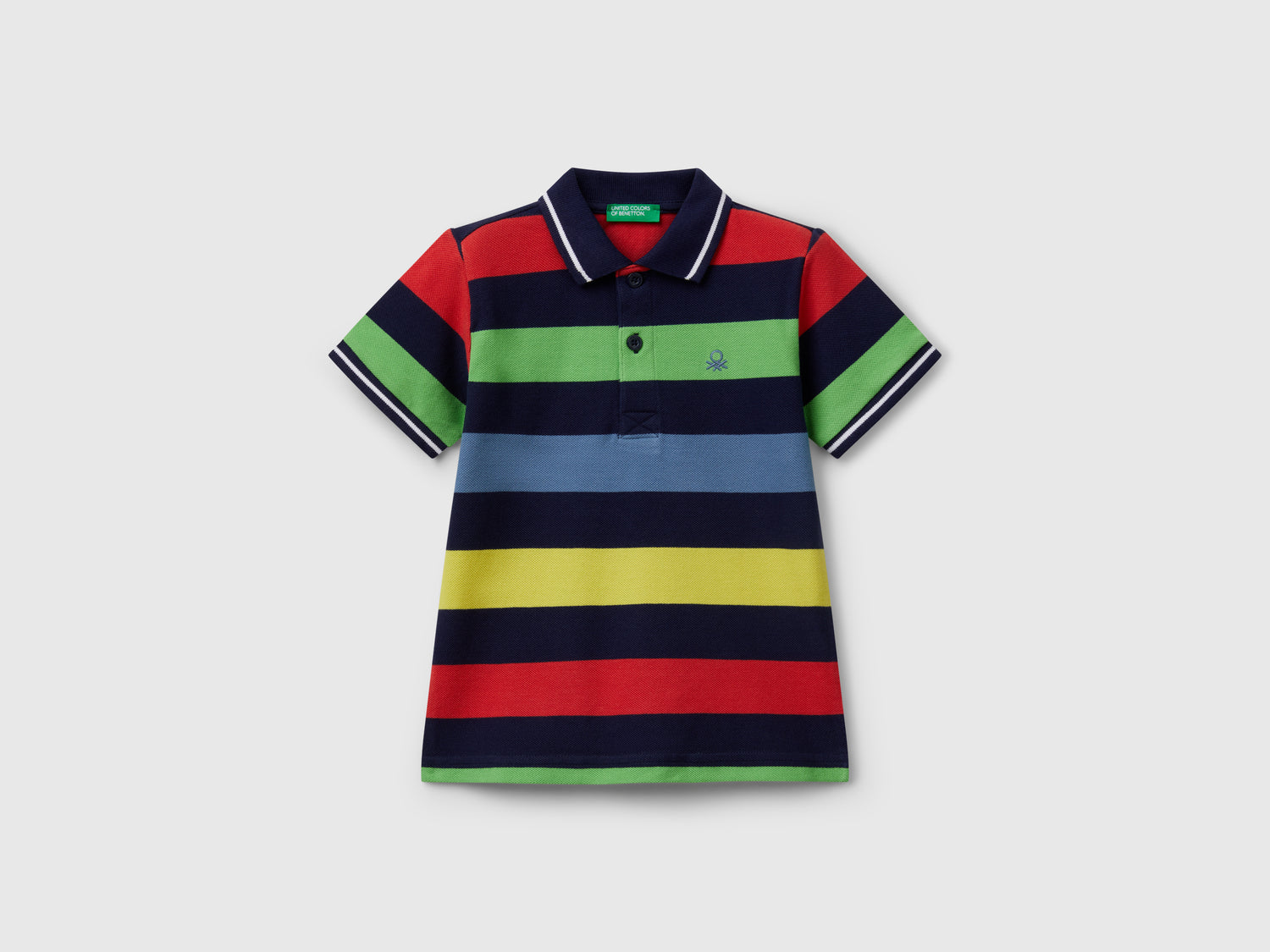 Polo manica corta a righe da bimbo multi-color | Benetton Outlet