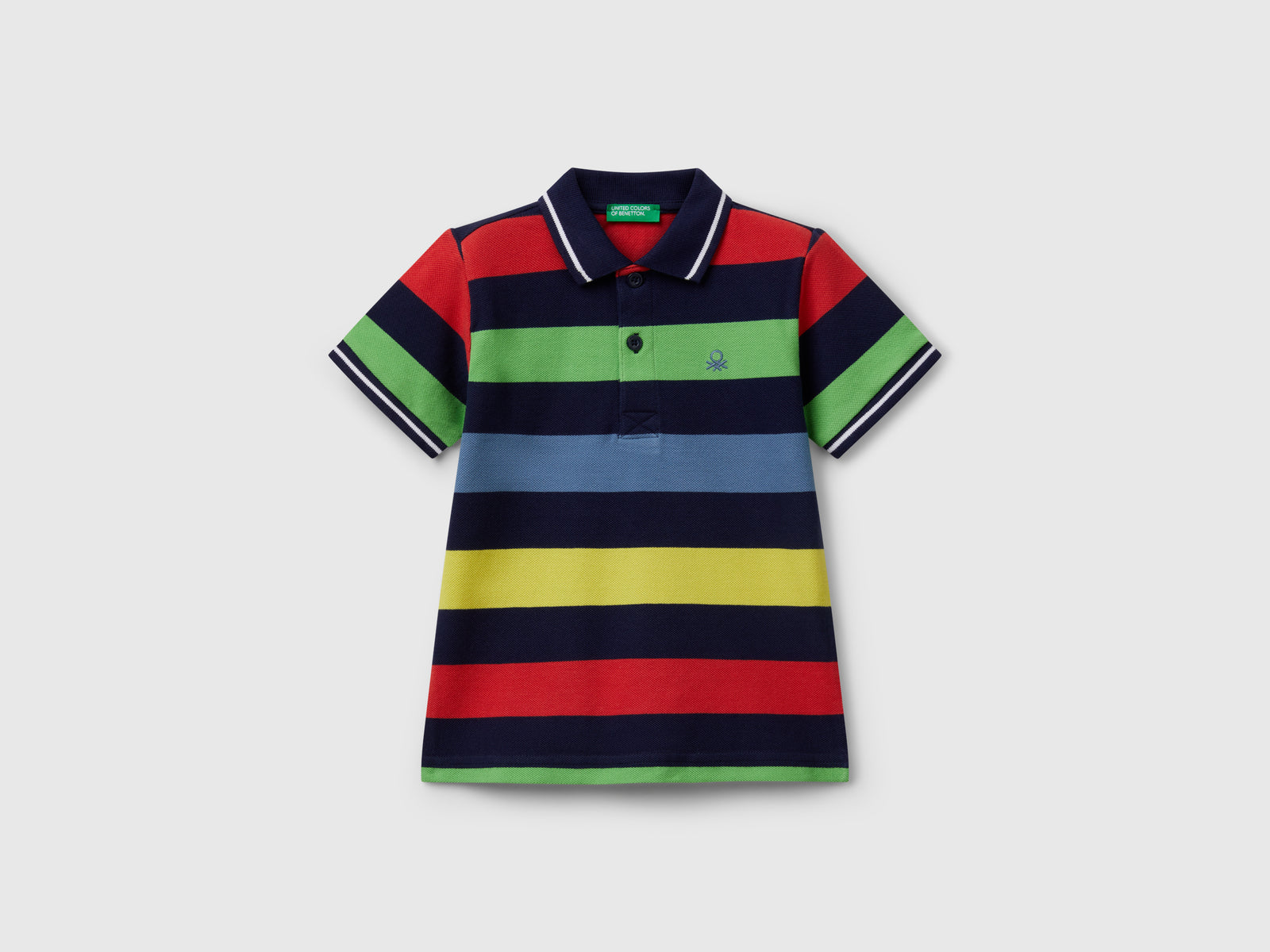 Polo manica corta a righe da bimbo multi-color | Benetton Outlet