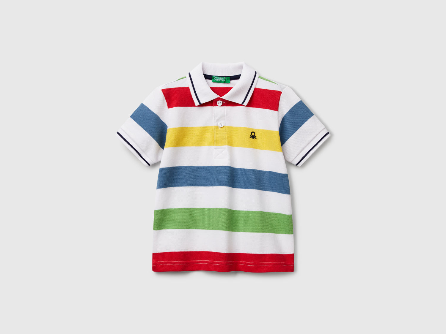 Polo manica corta a righe da bimbo multi-color | Benetton Outlet