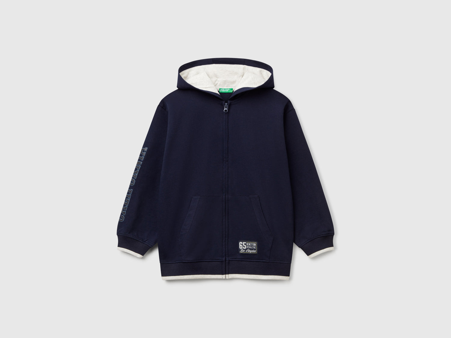 Felpa con stampa gommata da bambino blu scuro | Benetton Outlet