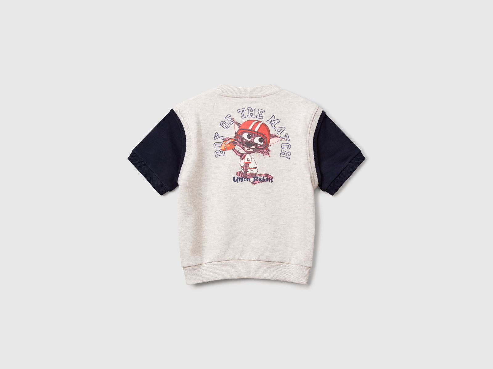 Felpa a manica corta da bimbo grigio chiaro 2 | Benetton Outlet