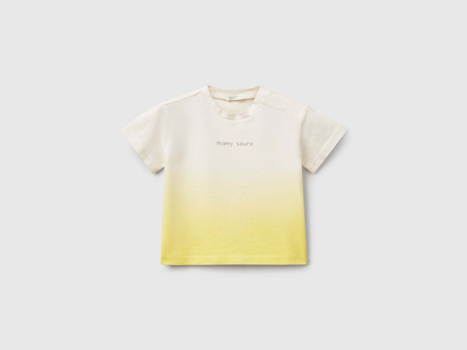 Maglietta dip-dye con stampa da neonato giallo | Benetton Outlet