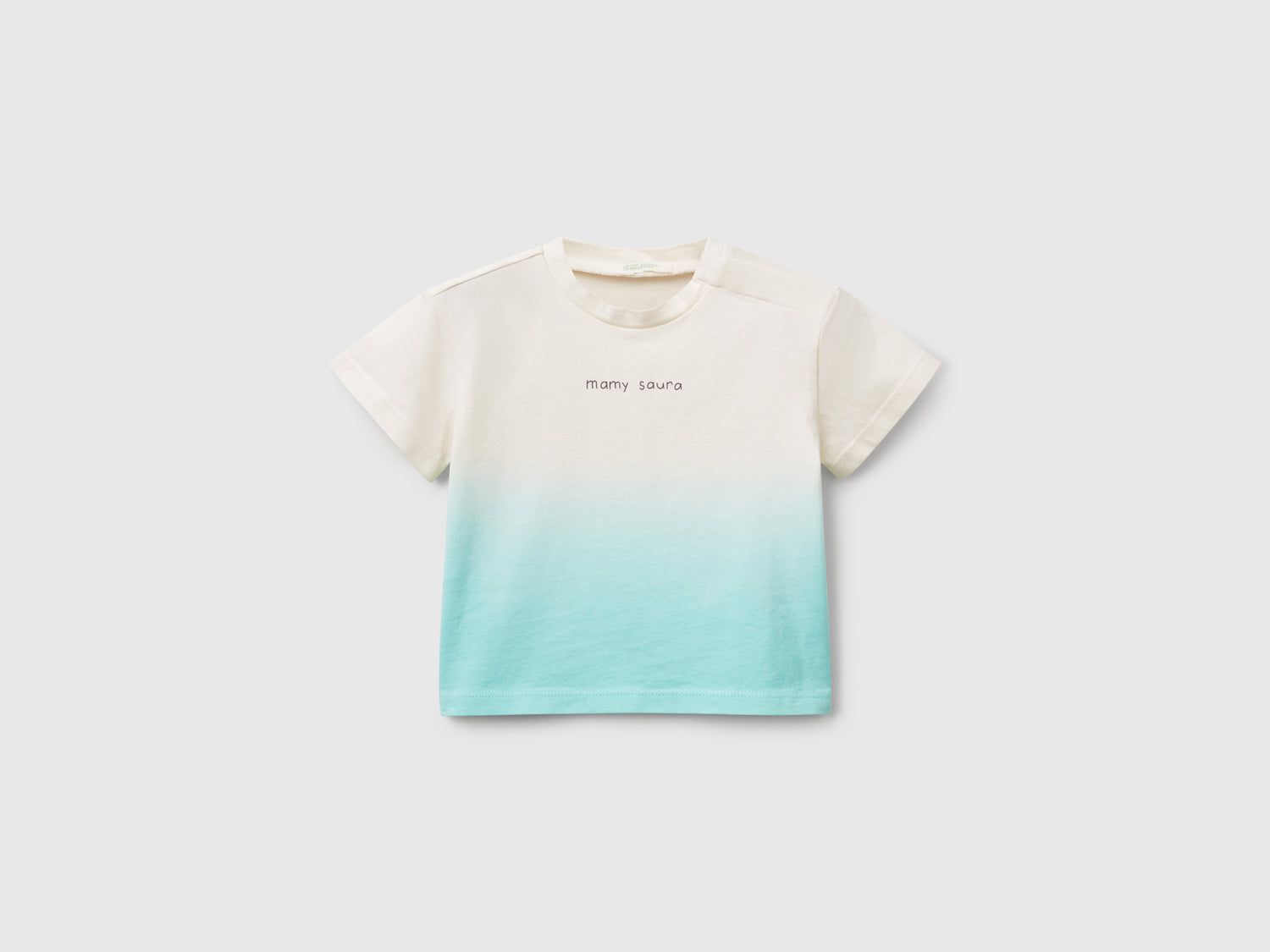 Maglietta dip-dye con stampa da neonato verde acqua | Benetton Outlet