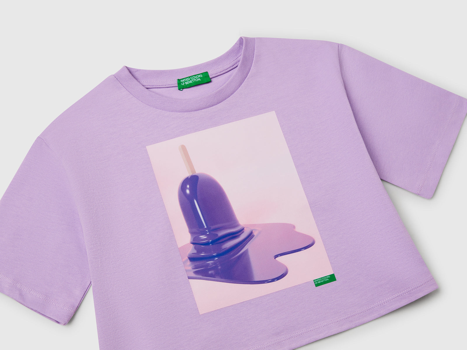 T-shirt boxy con stampa gelato da bambina lilla 3 | Benetton Outlet