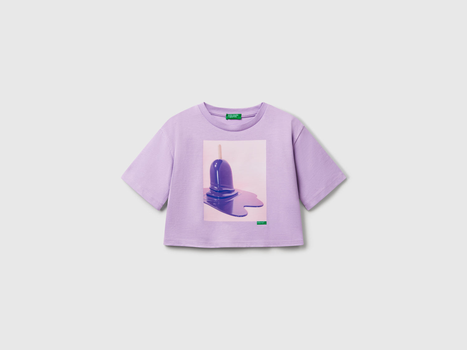 T-shirt boxy con stampa gelato da bambina lilla | Benetton Outlet