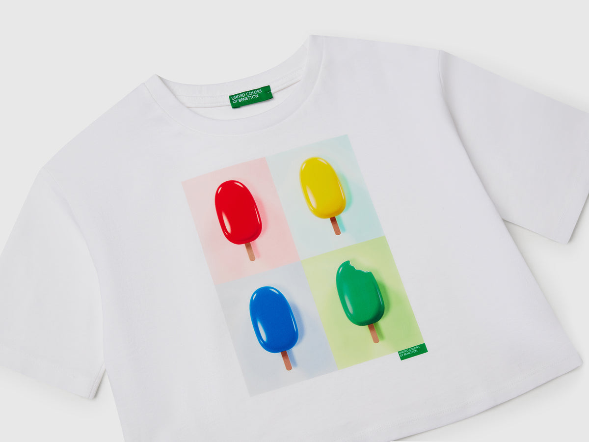 T-shirt boxy con stampa gelato