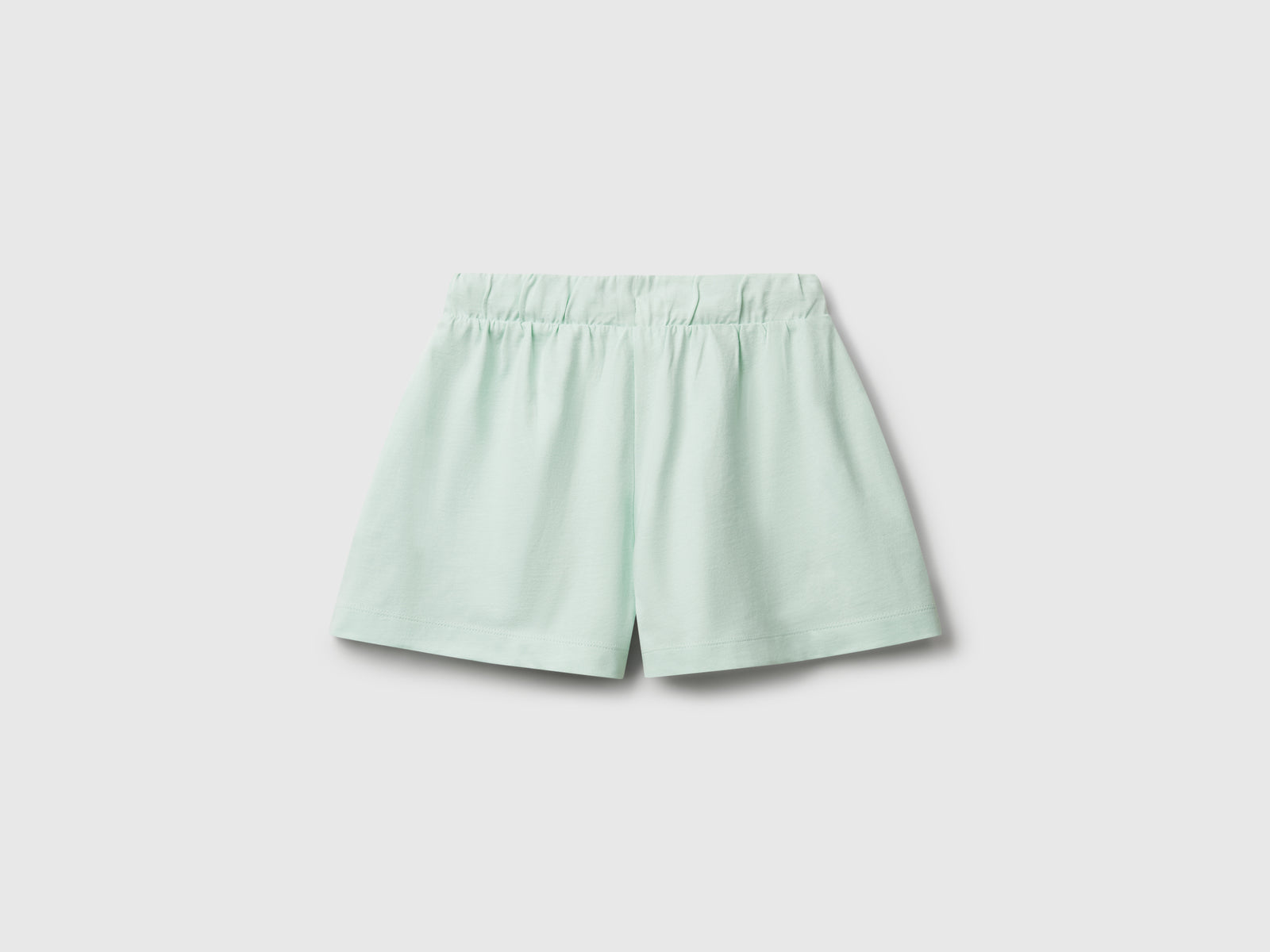 Shorts in puro cotone da bambina verde acqua 2 | Benetton Outlet