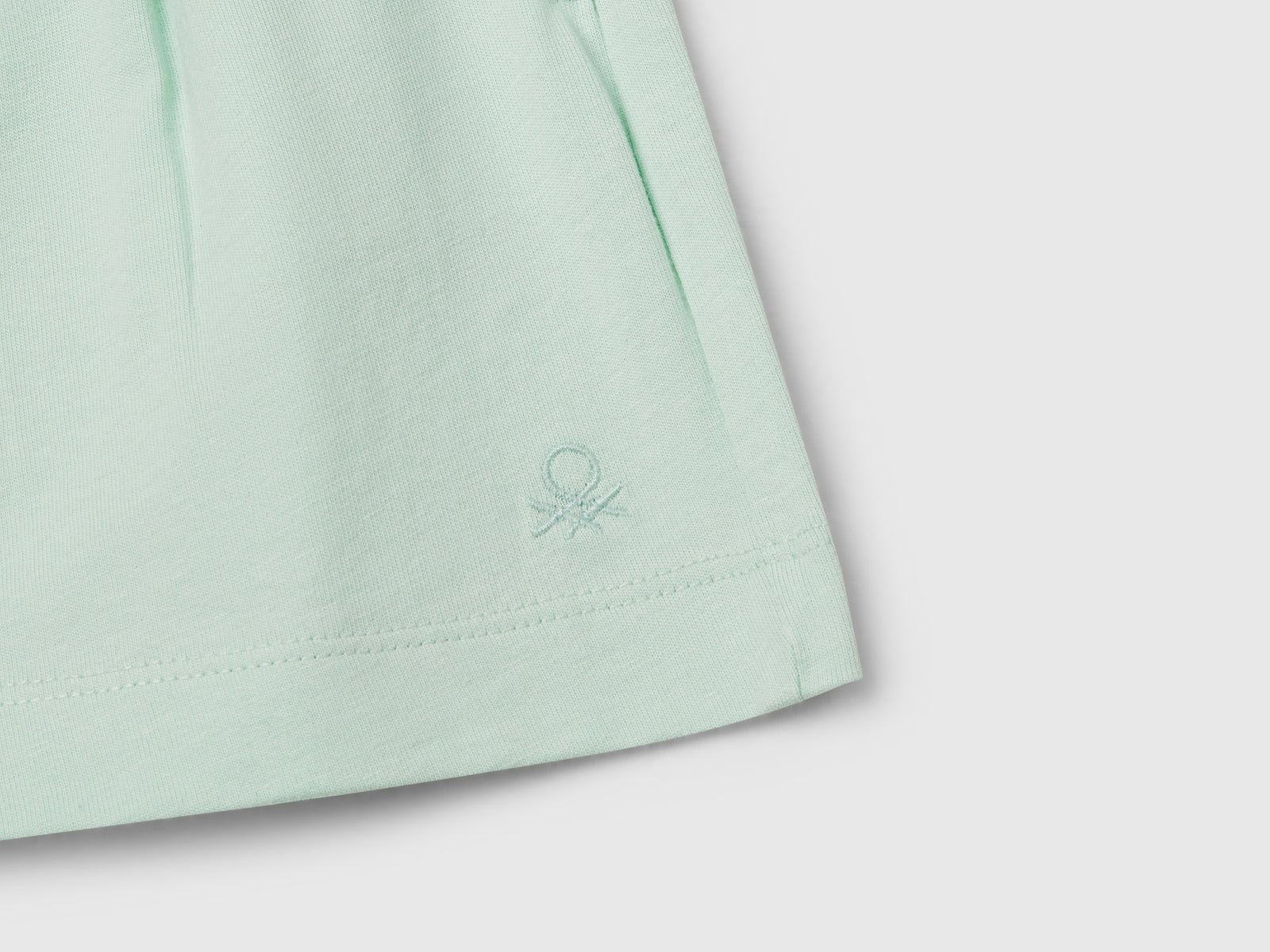Shorts in puro cotone da bambina verde acqua 3 | Benetton Outlet