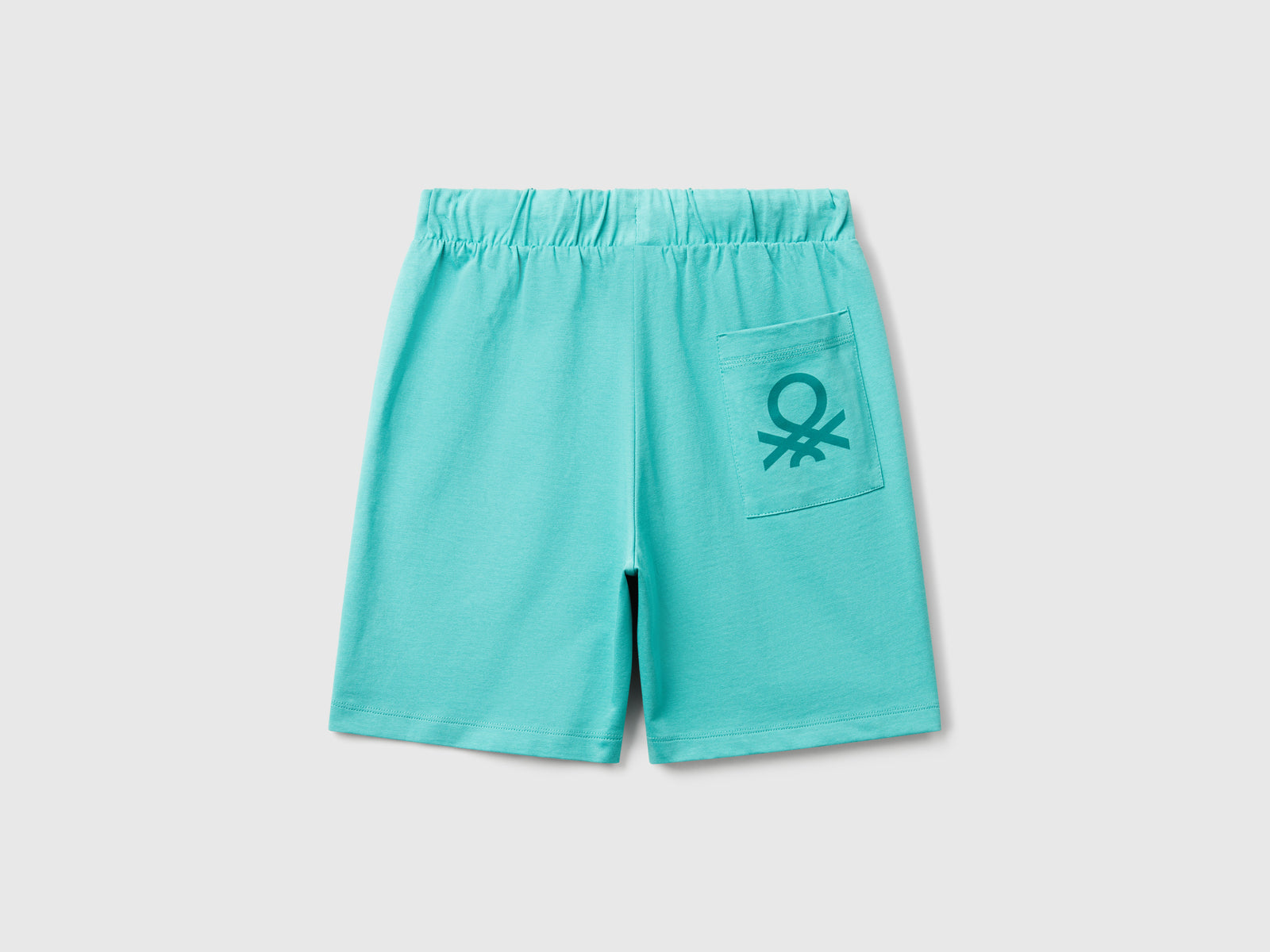 Bermuda in 100% cotone da bambino verde acqua 2 | Benetton Outlet