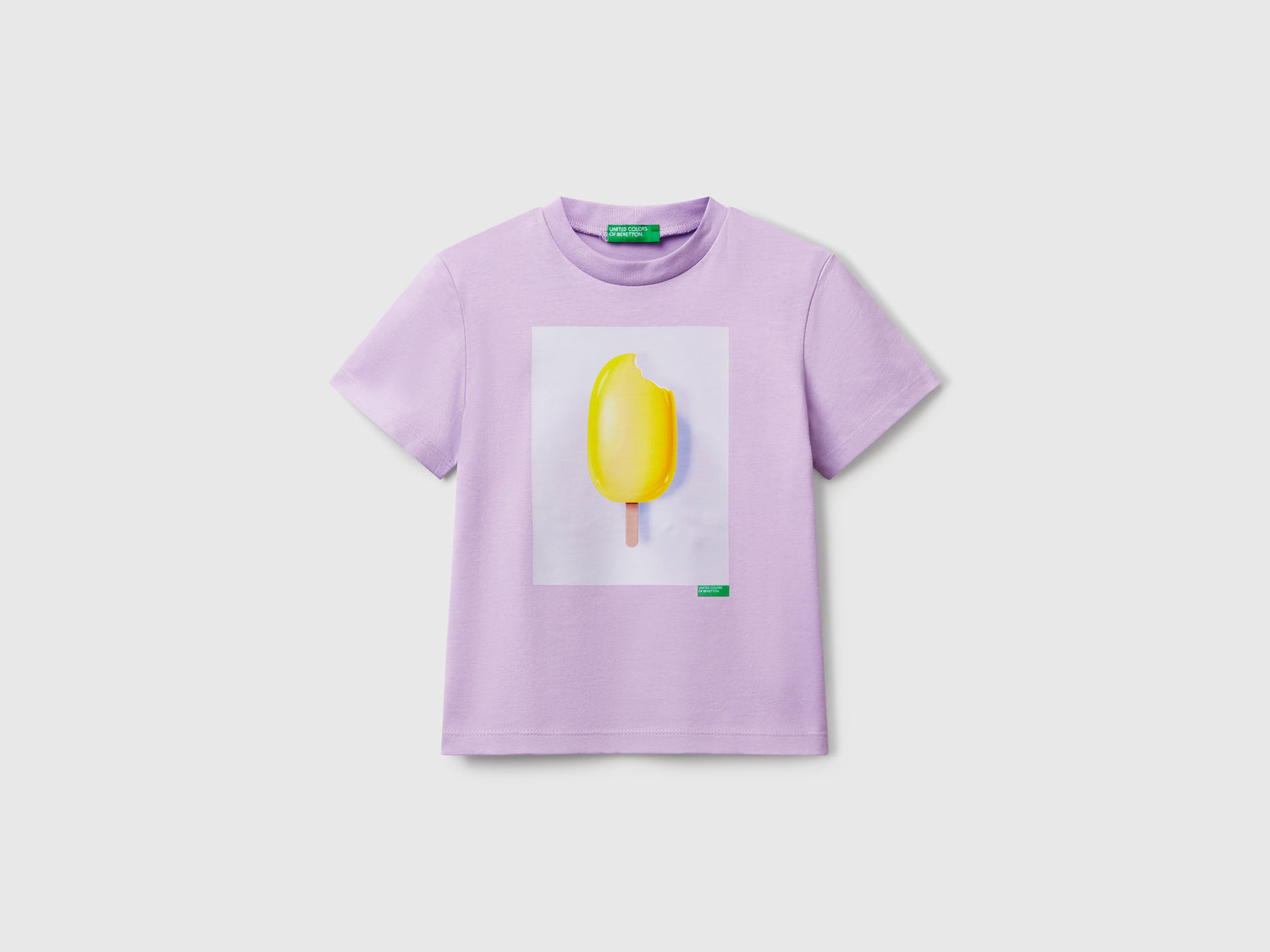 T-shirt con stampa gelato da bimbo lilla | Benetton Outlet