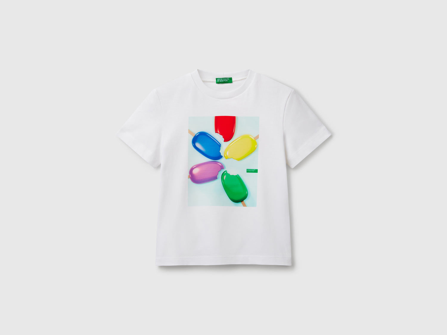 T-shirt con stampa gelato da bimbo bianco | Benetton Outlet