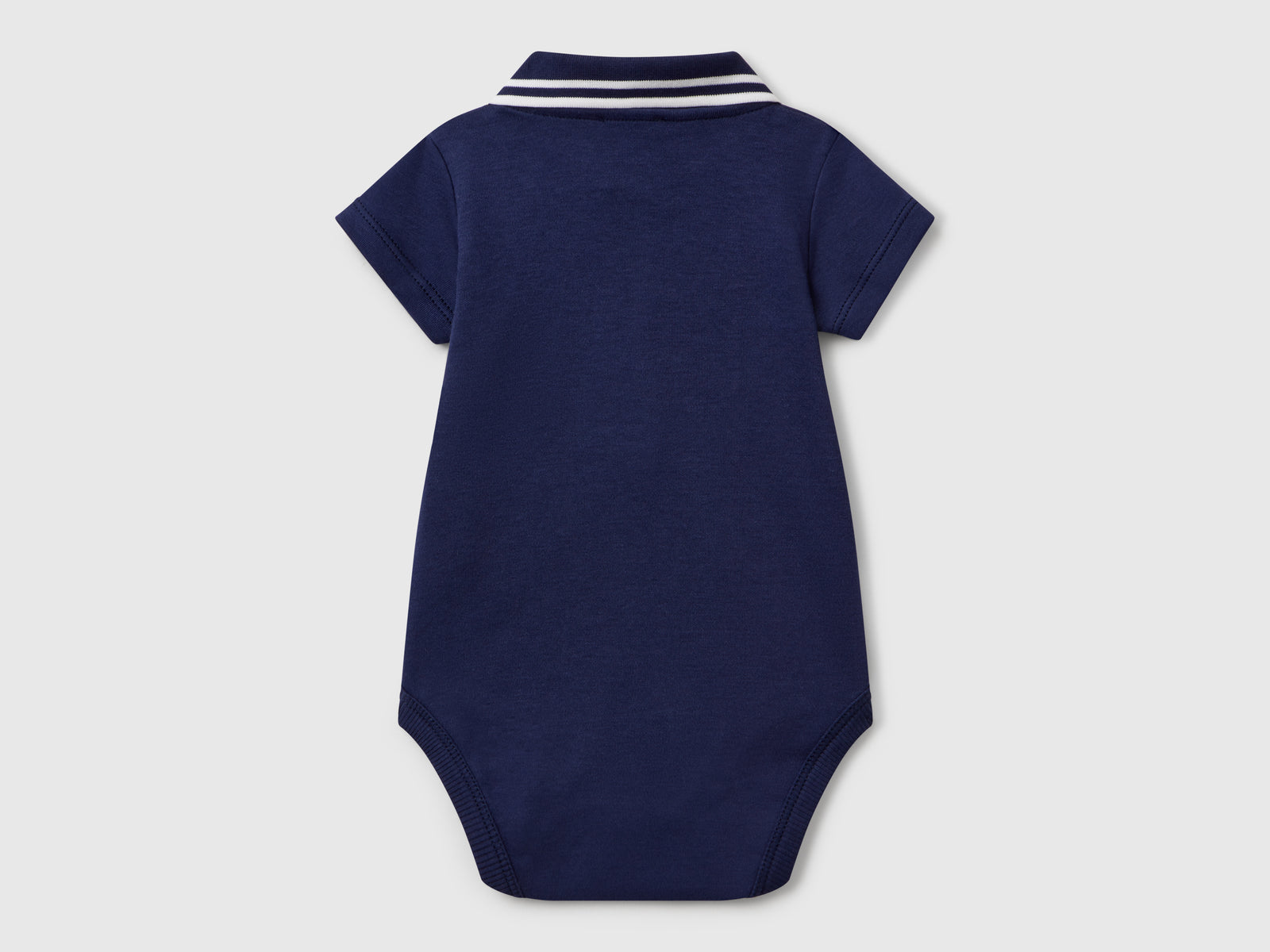 Body a polo in cotone da neonato blu scuro 2 | Benetton Outlet