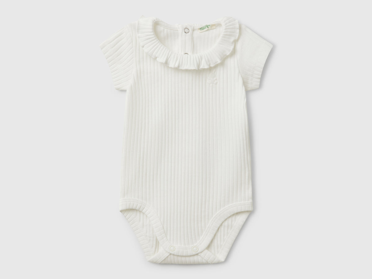Body con colletto in cotone stretch