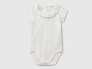 Body con colletto in cotone stretch