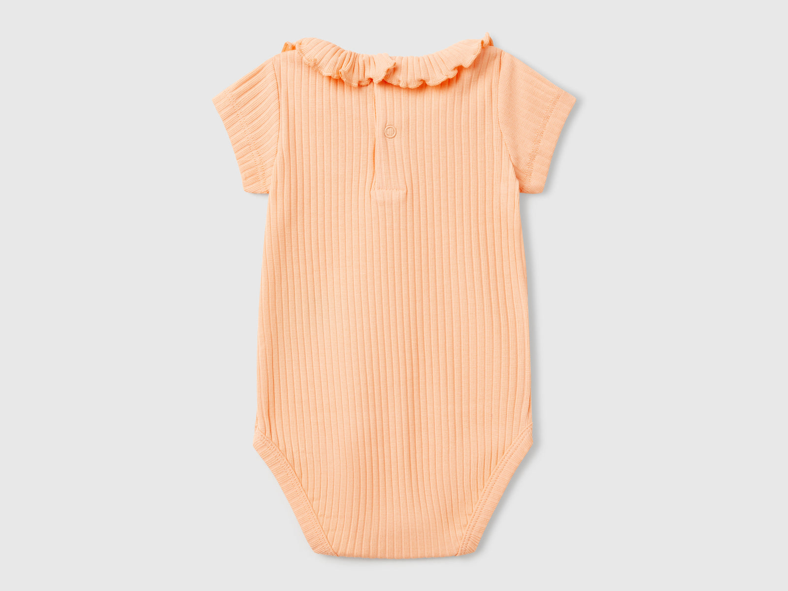 Body con colletto in cotone stretch da neonato pesca 2 | Benetton Outlet
