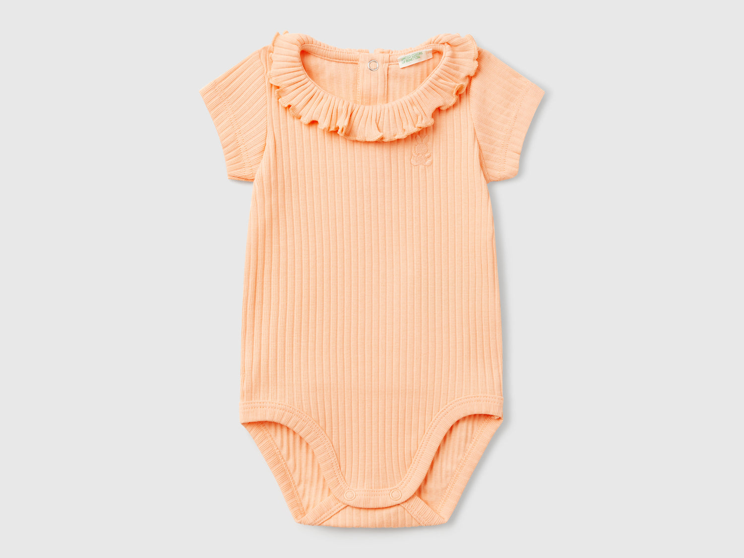 Body con colletto in cotone stretch da neonato pesca | Benetton Outlet