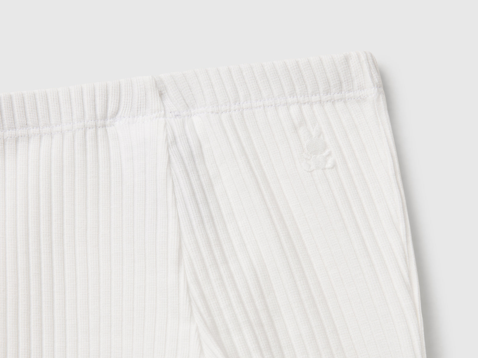 Leggings in cotone stretch da neonato bianco panna 3 | Benetton Outlet