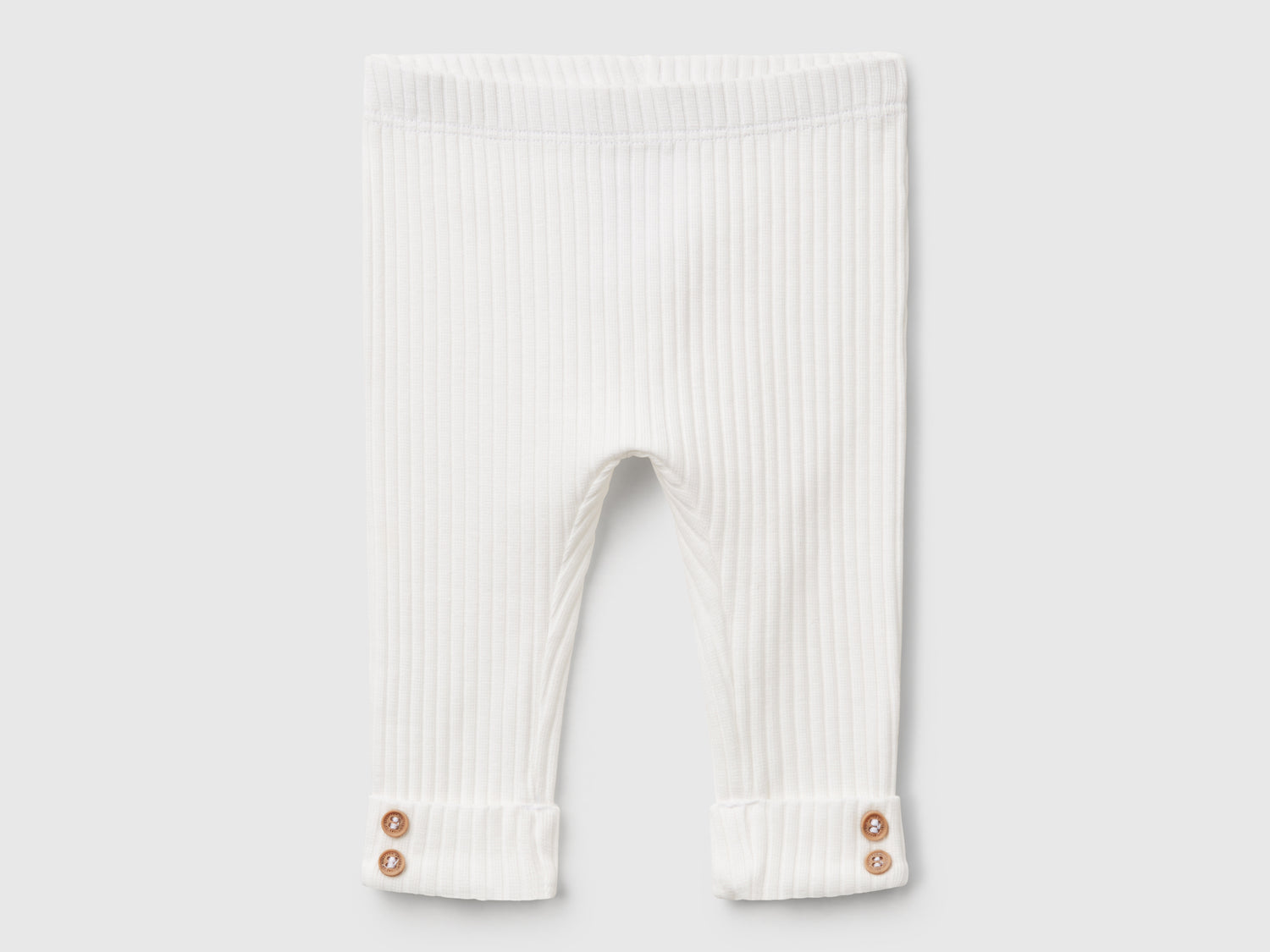 Leggings in cotone stretch da neonato bianco panna | Benetton Outlet