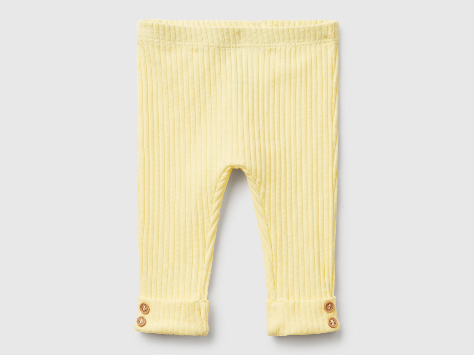 Leggings in cotone stretch da neonato giallo | Benetton Outlet