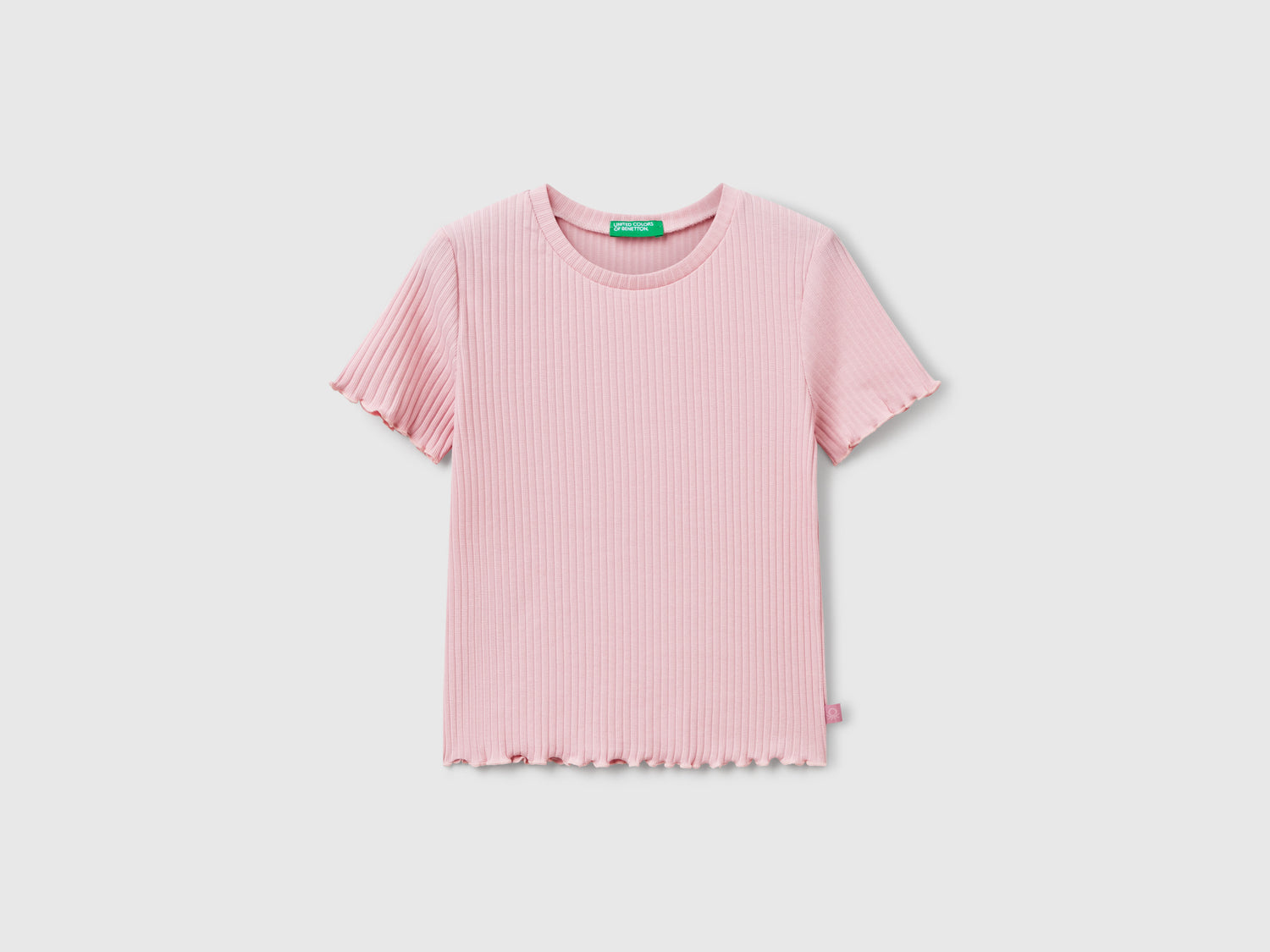 T-shirt a manica corta da bambina rosa | Benetton Outlet