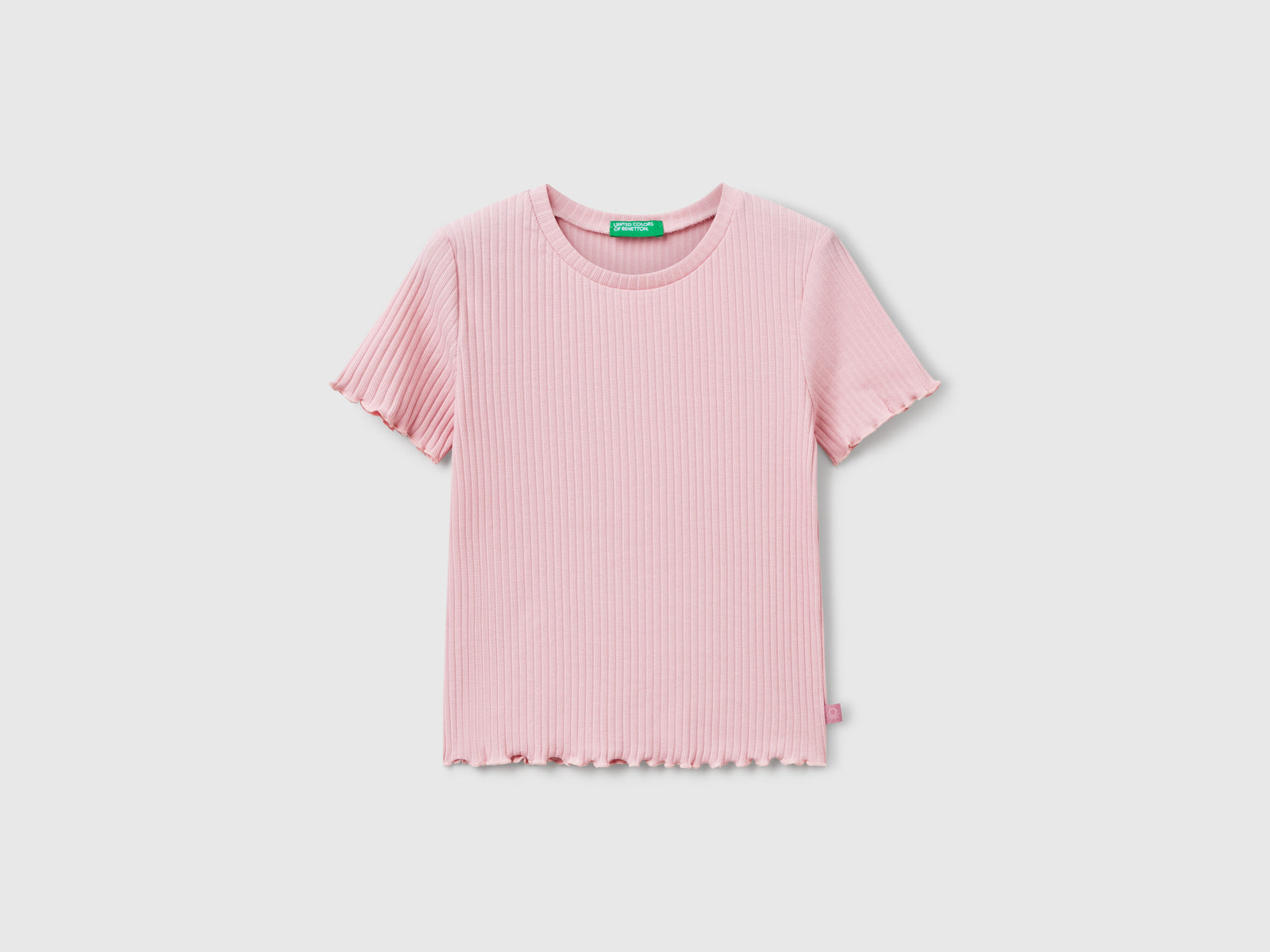 T-shirt a manica corta da bambina rosa | Benetton Outlet