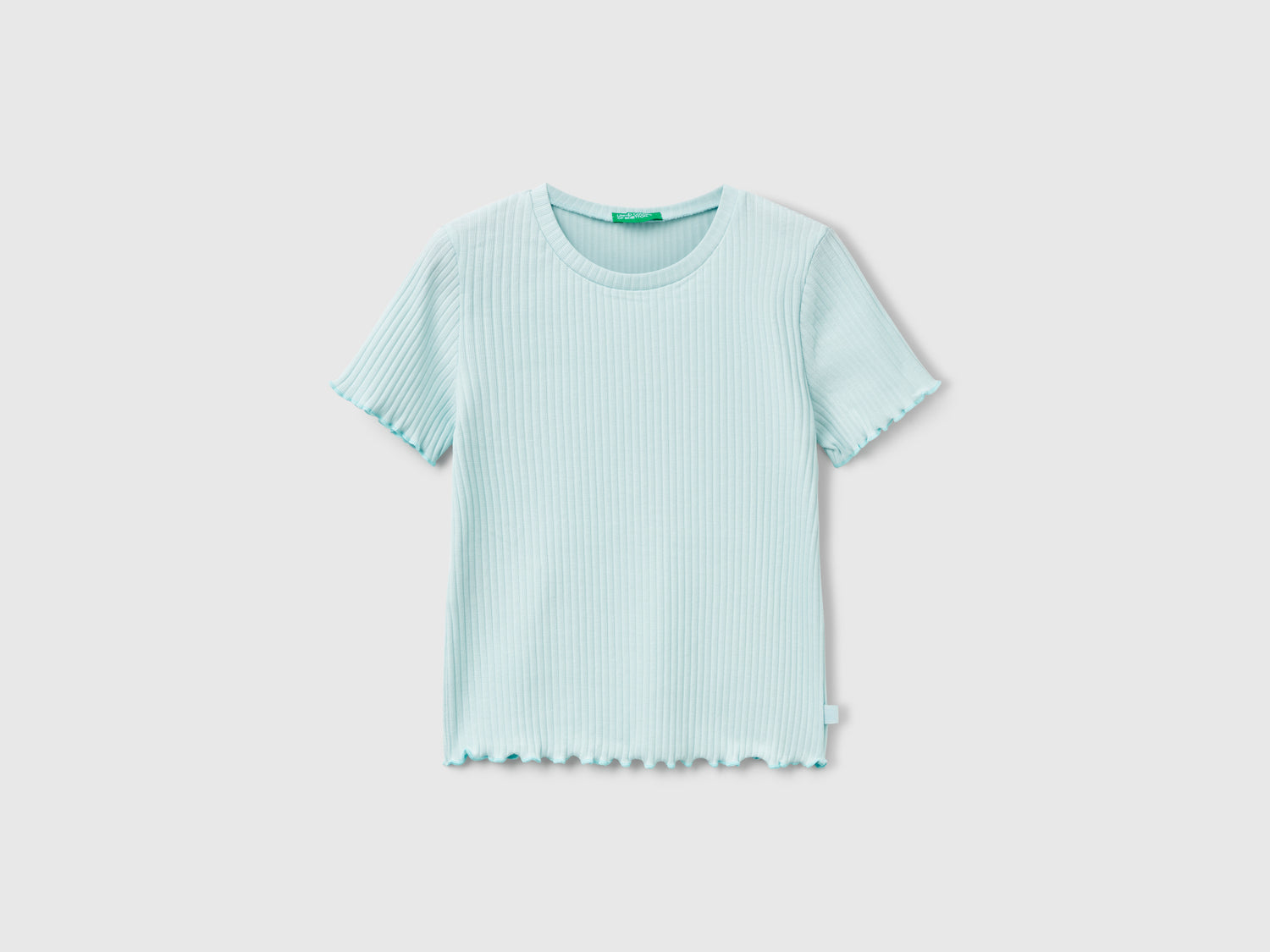 T-shirt a manica corta da bambina verde acqua | Benetton Outlet