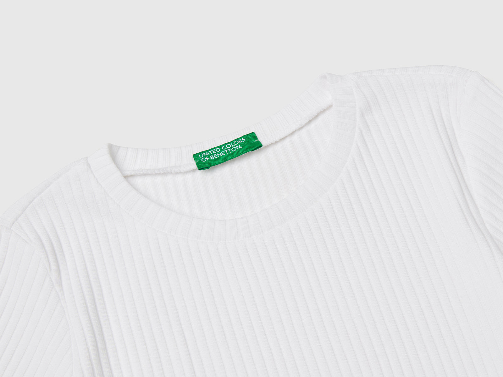 T-shirt a manica corta da bambina bianco 3 | Benetton Outlet