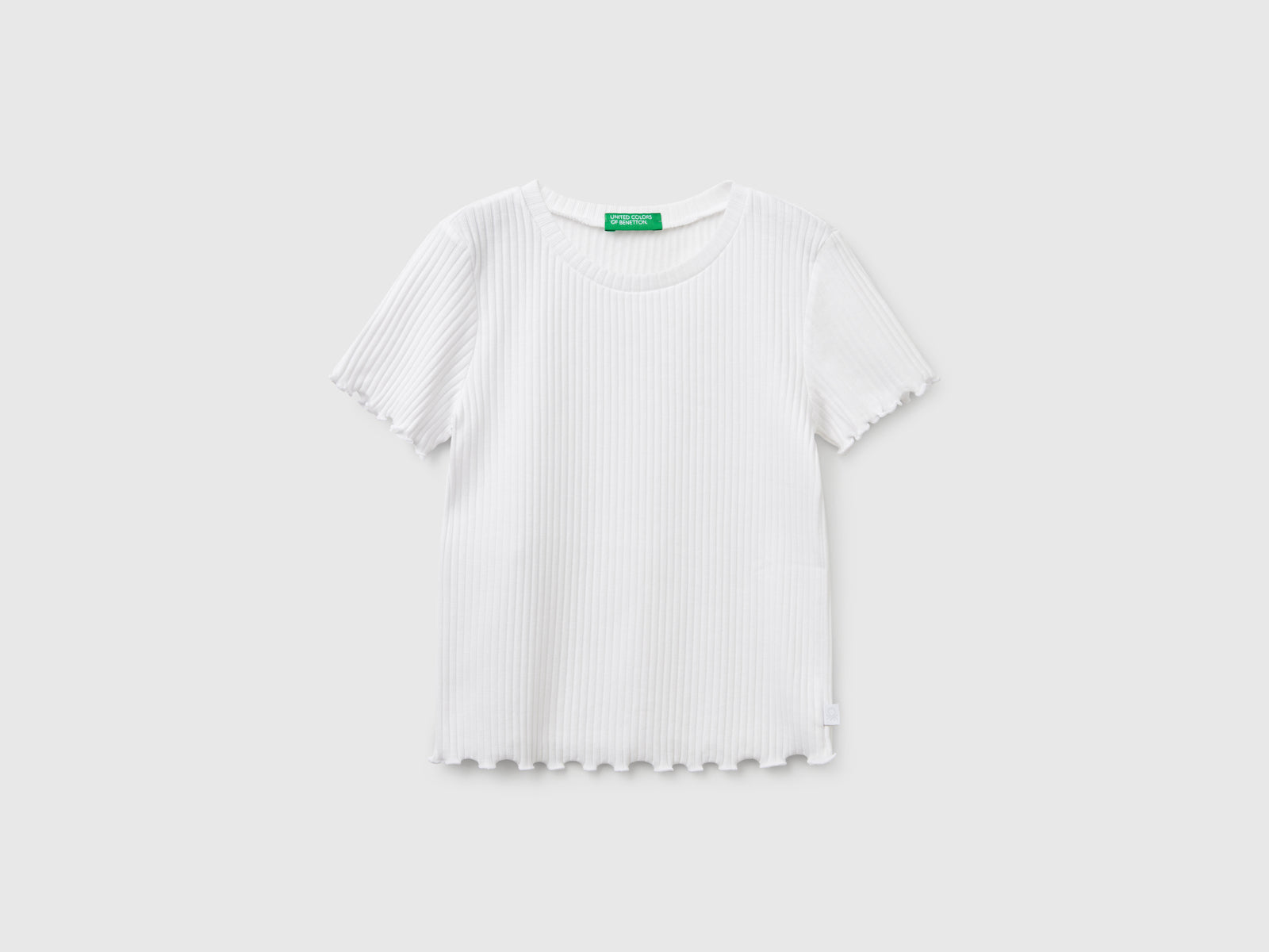 T-shirt a manica corta da bambina bianco | Benetton Outlet