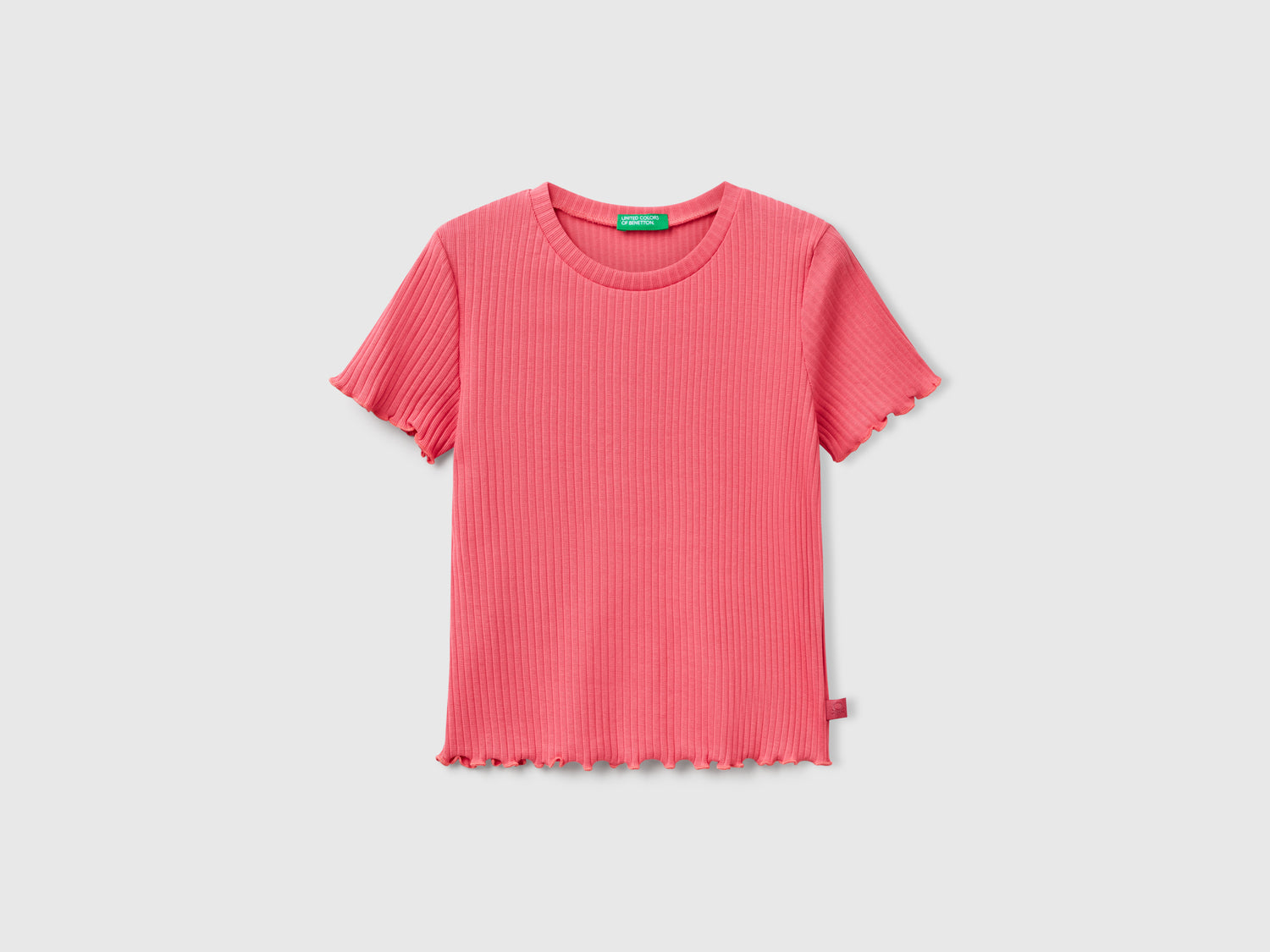T-shirt a manica corta da bambina salmone | Benetton Outlet
