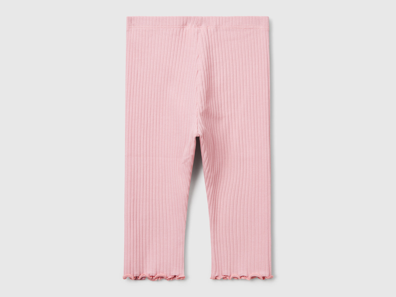 Leggings in cotone stretch da bimba rosa 2 | Benetton Outlet