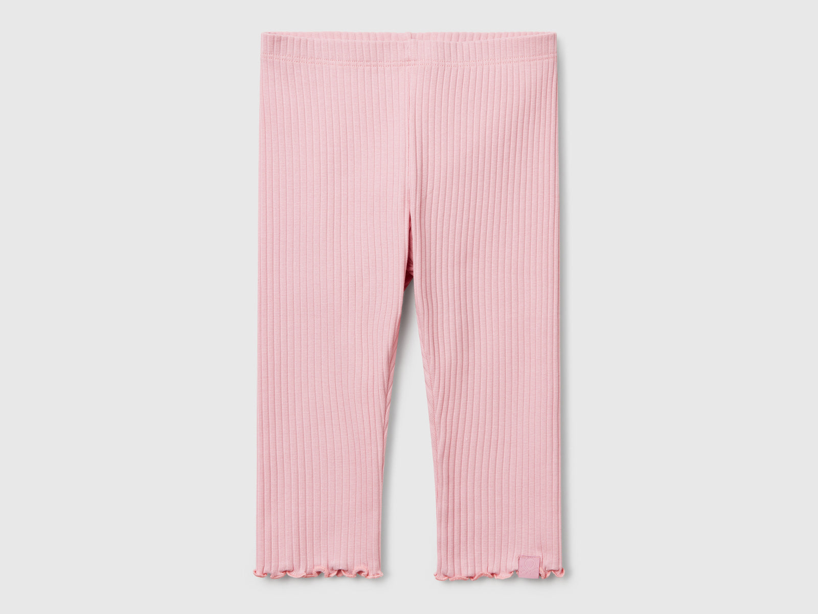 Leggings in cotone stretch da bimba rosa | Benetton Outlet