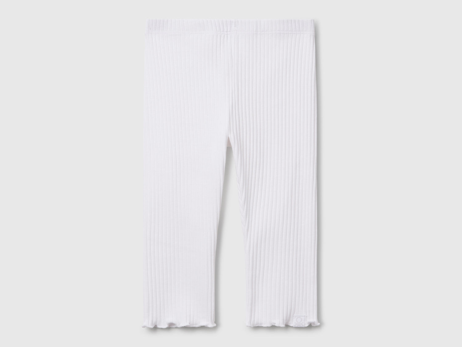 Leggings in cotone stretch da bimba bianco | Benetton Outlet
