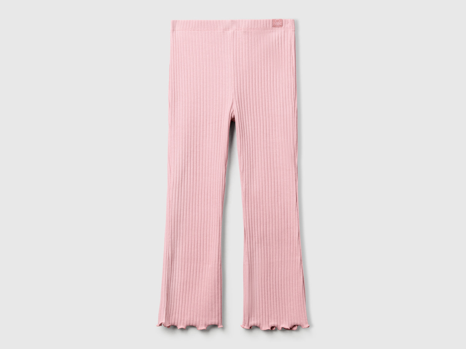 Leggings flare fit in cotone stretch da bimba rosa | Benetton Outlet