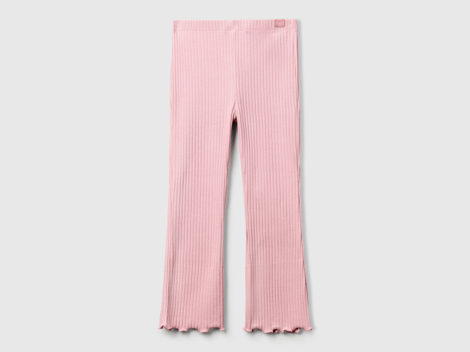 Leggings flare fit in cotone stretch da bimba rosa | Benetton Outlet