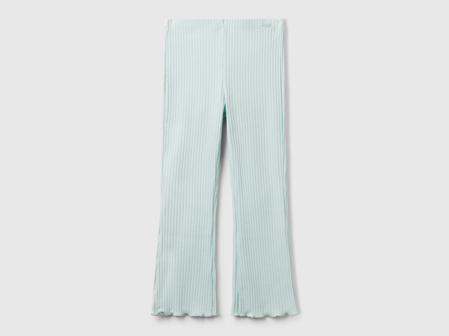 Leggings flare fit in cotone stretch da bimba verde acqua | Benetton Outlet
