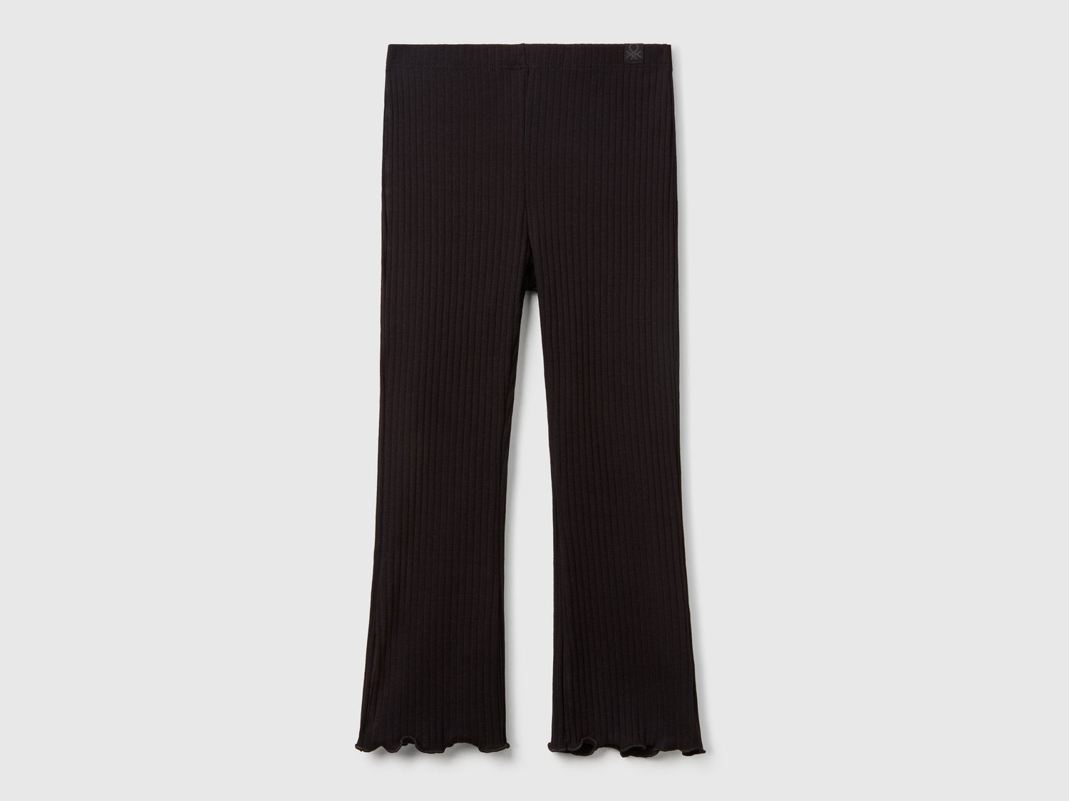 Leggings flare fit in cotone stretch da bimba nero | Benetton Outlet