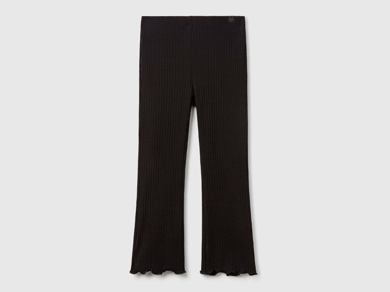 Leggings flare fit in cotone stretch da bimba nero | Benetton Outlet
