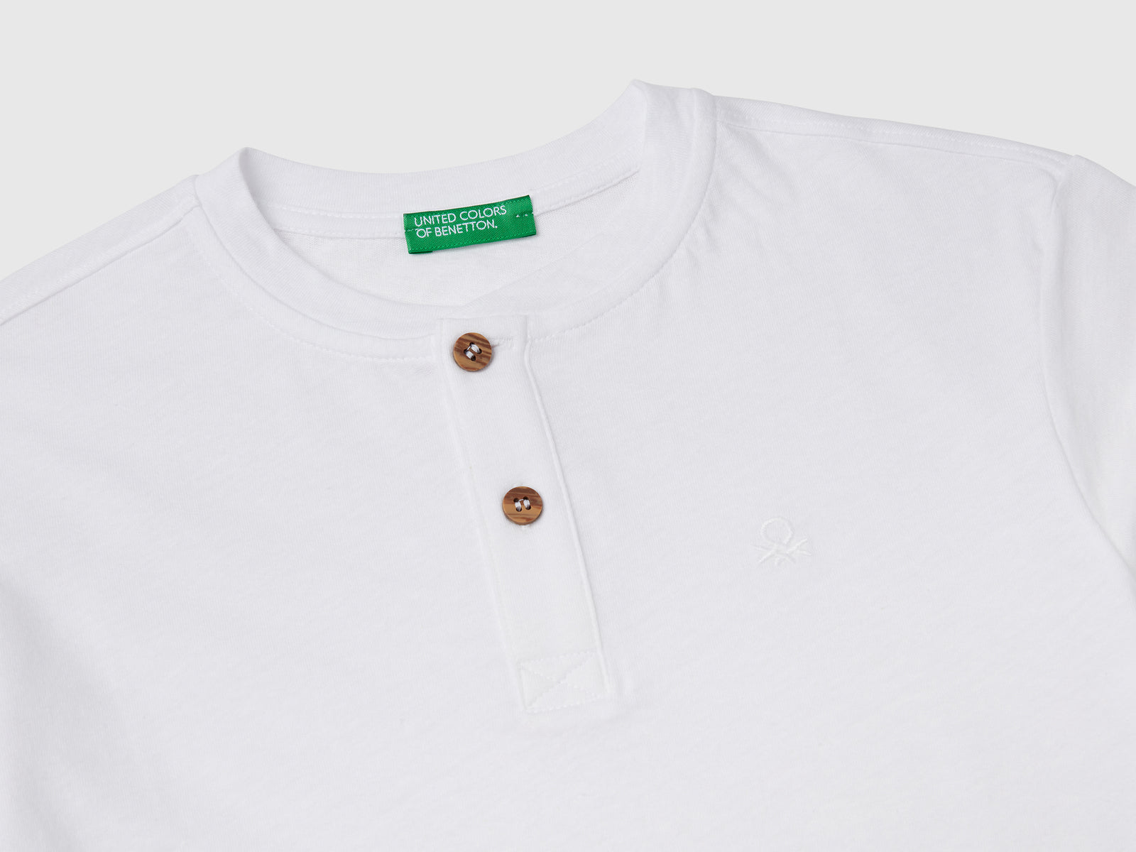 Maglietta con scollo serafino da bambino bianco 3 | Benetton Outlet