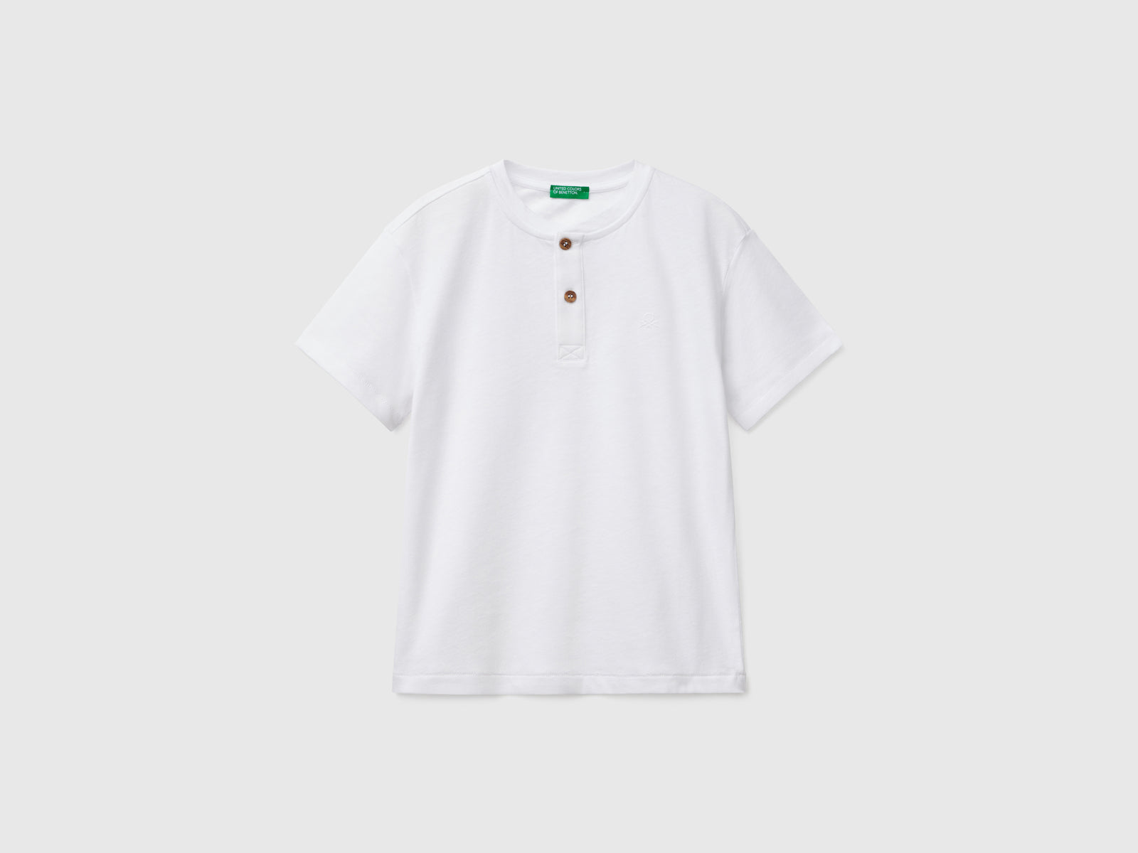 Maglietta con scollo serafino da bambino bianco | Benetton Outlet