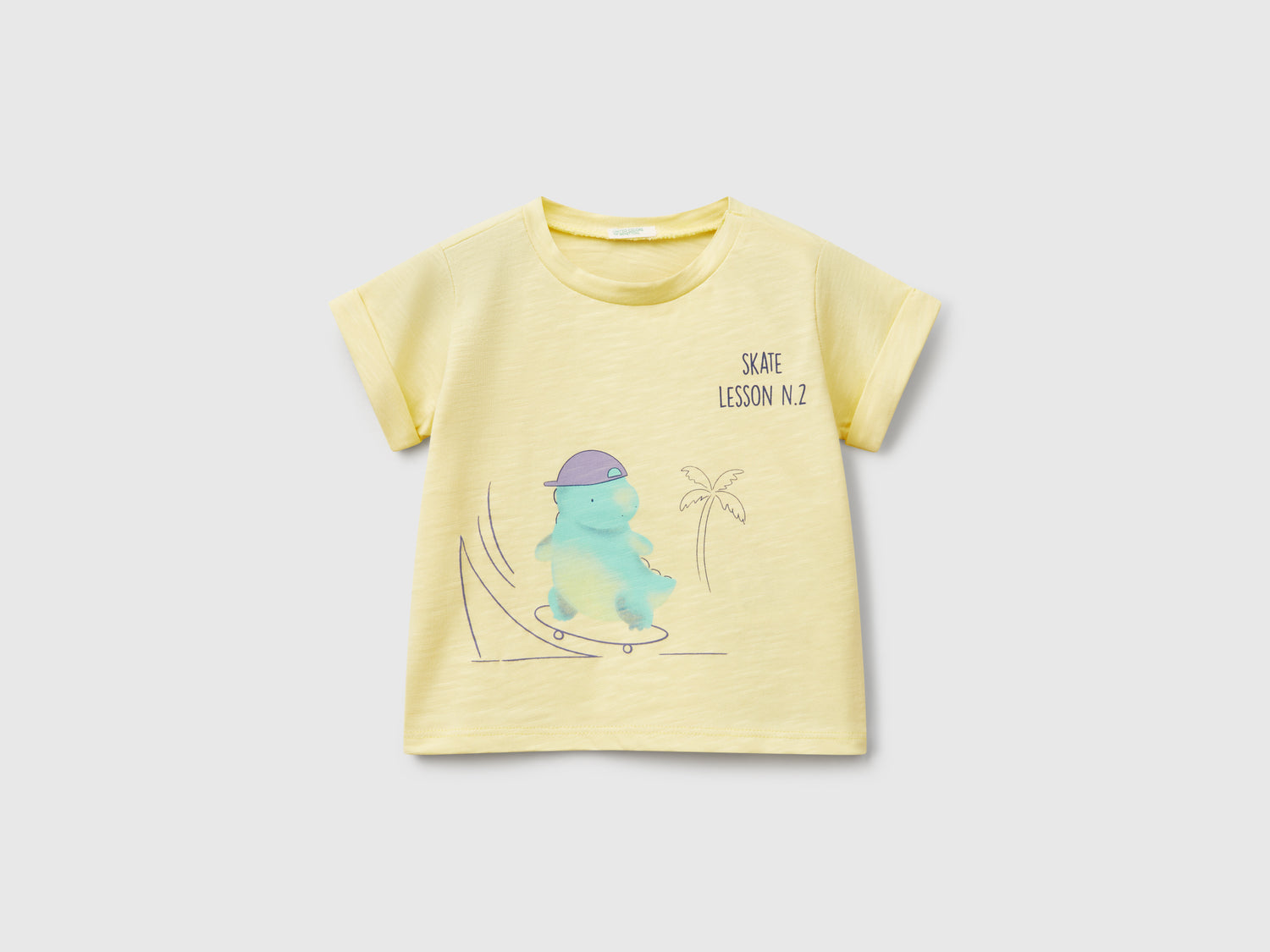 T-shirt con stampa da neonato giallo | Benetton Outlet